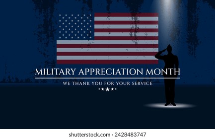 Happy National Military Appreciation Month Background Vector Illustration