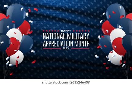 Happy National Military Appreciation Month Background Design Illustration