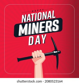 Happy National Miners Day. Holiday Concept Design.