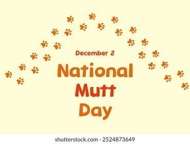 Happy National Mutt Day. Dog paw print vector. Dog paws. Flat design vector. Template for banner, greeting card, poster with background. Important day