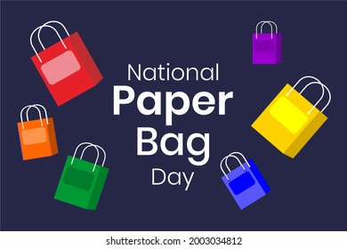 Happy National Paper Bag Day. Holiday concept. Template for background, banner, card, poster, t-shirt with text inscription