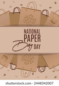 Happy National Paper Bag Day. Eco concept. Template for banner, poster, flyer, background, card.