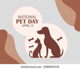 Happy National Pet Day, April 11 Celebration Vector Design Illustration. Template for Background, Poster, Banner, Advertising, Greeting Card or Print Design Element.