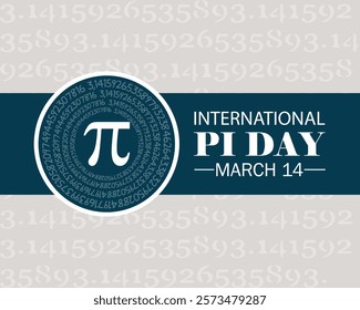 Happy National Pi Day. March 14. Holiday concept. Template for background, banner, card, poster with text inscription.