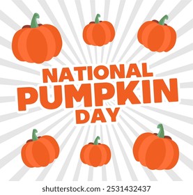 Happy National Pumpkin Day with an orange pumpkin