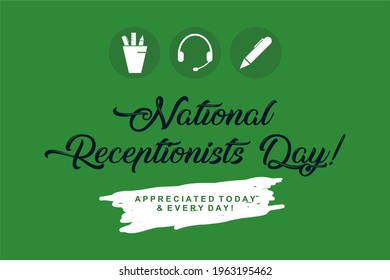 Happy National Receptionists Day, Receptionis Day. Holiday concept. Template for background, banner, card, poster, t-shirt with text inscription