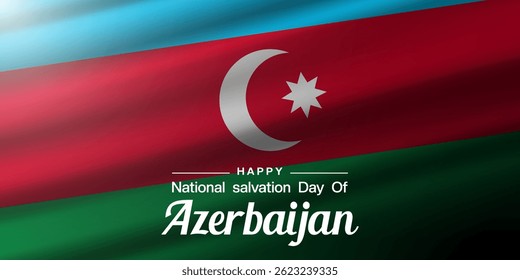 Feliz Dia Da Salvação Nacional Do Azerbaijão. Bandeira e luz do Azerbaijão. Ótimo para cartazes, banners, mídias sociais e muito mais. Fundo branco.