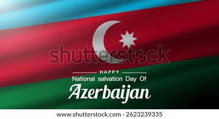 Happy National Salvation Day Of Azerbaijan. Azerbaijan flag and light. Great for posters, banners, social media and more. White background.