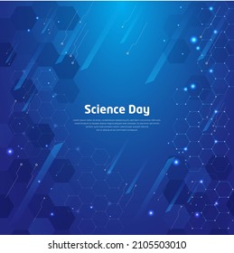 Happy National Science Day background with modern, geometric, technology, science and innovation element. Science Day vector illustration - Shutterstock ID 2105503010