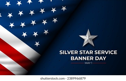 Happy National Silver Star Service Banner Day Background Vector Illustration
