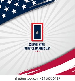 Happy National Silver Star Service Banner Day Background Vector Illustration