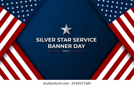 Happy National Silver Star Service Banner Day Background Vector Illustration