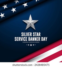 Happy National Silver Star Service Banner Day Background Vector Illustration