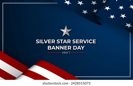 Happy National Silver Star Service Banner Day Background Vector Illustration