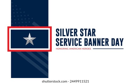 Happy National Silver Star Service Banner Day Background Vector Illustration