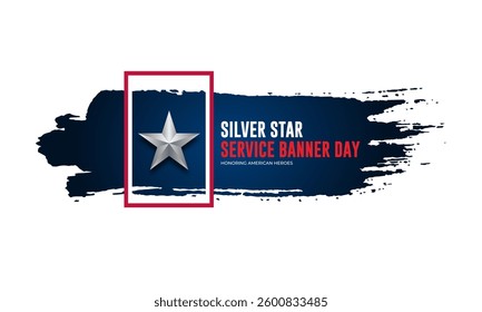 Happy National Silver Star Service Banner Day Background Design Illustration