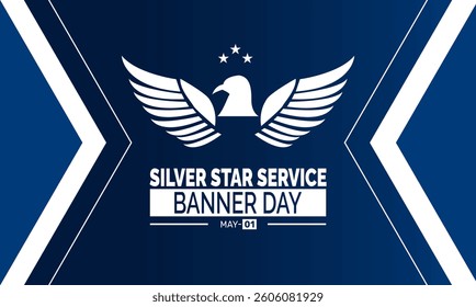 Happy National Silver Star Service Banner Day. Holiday concept. perfect for blue Background Template, placard, Banners, Cards, Posters design template, Classic Social Media Post with text inscription.