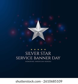 Happy National Silver Star Service Banner Day Background Design Illustration
