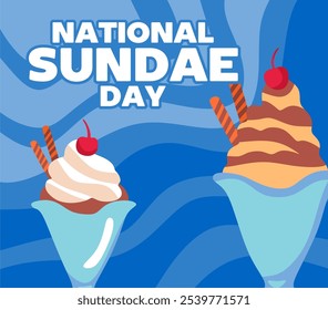 Feliz Día Nacional del Sundae con delicioso helado de sundae