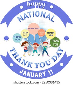 Happy National Thank You Day Banner illustration