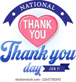 Happy National Thank You Day Banner illustration