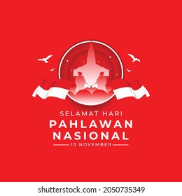 Happy national veterans day banner template. indonesia waving flag