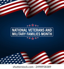 Happy National Veterans And Military Family Appreciation Month Is November. Background Vector Illustration