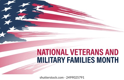 Happy National Veterans And Military Family Appreciation Month Is November. Background Vector Illustration