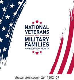 Feliz Mês De Apreciação Dos Veteranos Nacionais E Da Família Militar É novembro. Ilustração de design de plano de fundo