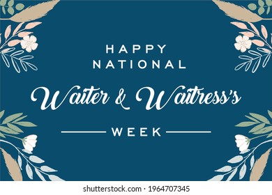 Happy National Waiter and Waitress's Day, waitstaff day. Holiday concept. Template for background, banner, card, poster, t-shirt with text inscription svg