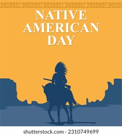 Happy Native American Day with beautiful background