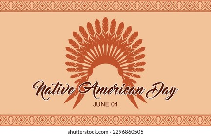 Happy Native American Day June 04 Background vector illustration