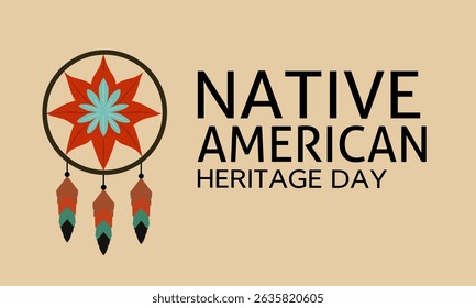 Happy Native American Heritage Day, Celebrating Culture and Traditions, with this wall hanging decoration. Perfect for greeting cards or the like.