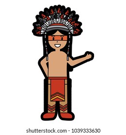 happy native american person icon image 