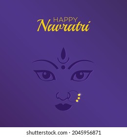 Happy Navaratri Festival Durga Face