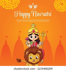 Happy Navratri beautiful Indian Hindu festival banner design.