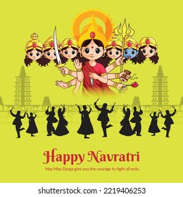 Happy navratri beautiful Indian Hindu festival banner design.