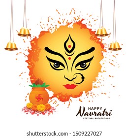 Shubh Navratri Hindi Text Background Goddess Stock Vector (Royalty Free ...