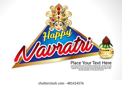 happy navratri celebration background vector illustration 
