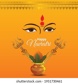 Happy navratri celebration with lights and flowers