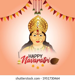 Happy navratri celebration with lights and flowers