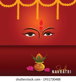 Happy navratri celebration with lights and flowers