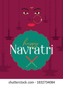 Happy Navratri Celebration Poster Banner Background 