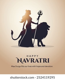 Happy Navratri creative concept Vector Illustration for Posters, Flyers, Social Media, Invitations, Backgrounds, Greeting Cards, Religious Art, Spiritual Decor