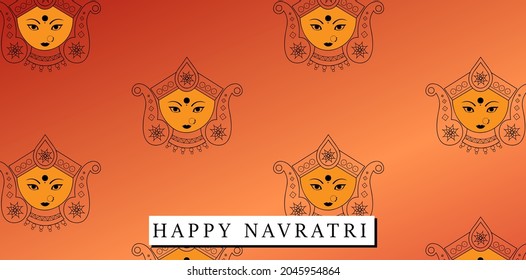 Happy Navratri Durga face Pattern  