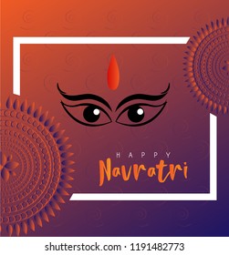 Happy Navratri and Durga puja abstract designs.