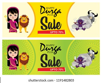 Happy Navratri and Durga puja abstract designs.