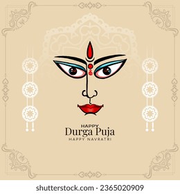 Happy Navratri and Durga puja hindu festival decorative background vector