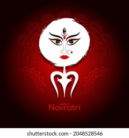 Happy Navratri and Durga puja religious Hindu festival background vector
