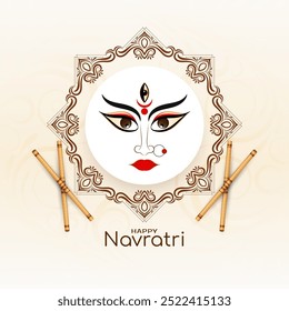 Happy Navratri and Durga puja traditional festival celebration background vector